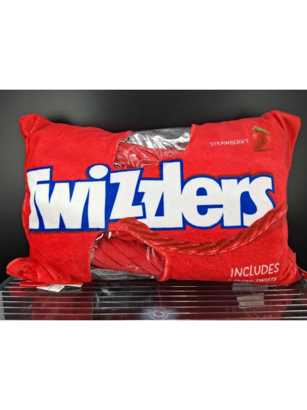 Twizzlers Strawberry Plush Pillow W/ 4 Plush Twists Set